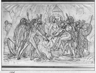 Seven chiefs taking an oath in front of Thebes